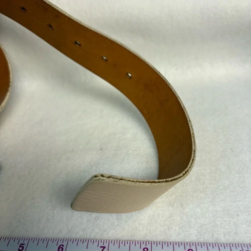 BAPY BELT sz S Bape Japan White Leather DIY Blue Swarovski Crystals